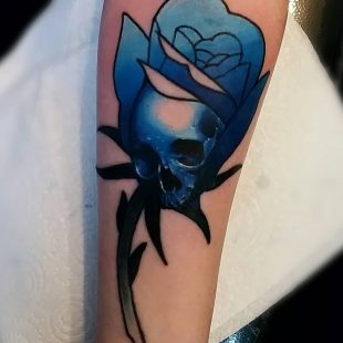 Steven skull rose blue